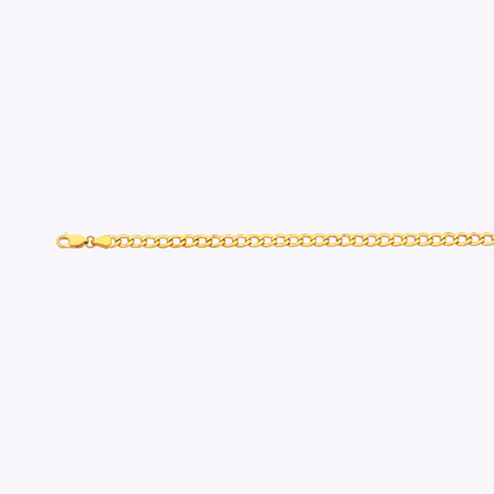 10K 4.5MM Yellow Gold Hollow Curb 16" Chain Necklace (AVAILABLE in Lengths 7" - 30") — 10K Yellow