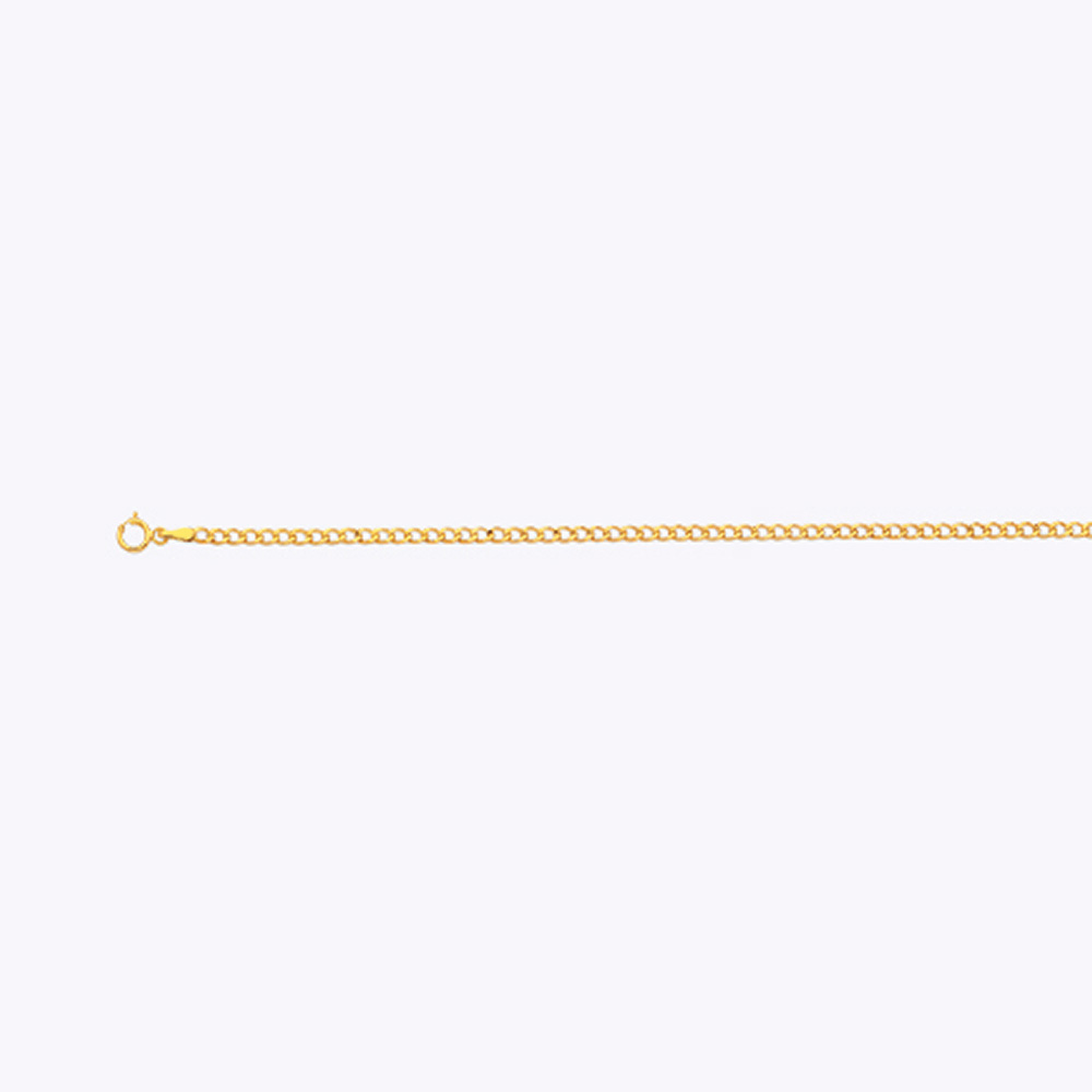 10K 2.5MM Yellow Gold Hollow Curb 16" Chain Necklace (AVAILABLE in Lengths 7" - 30")