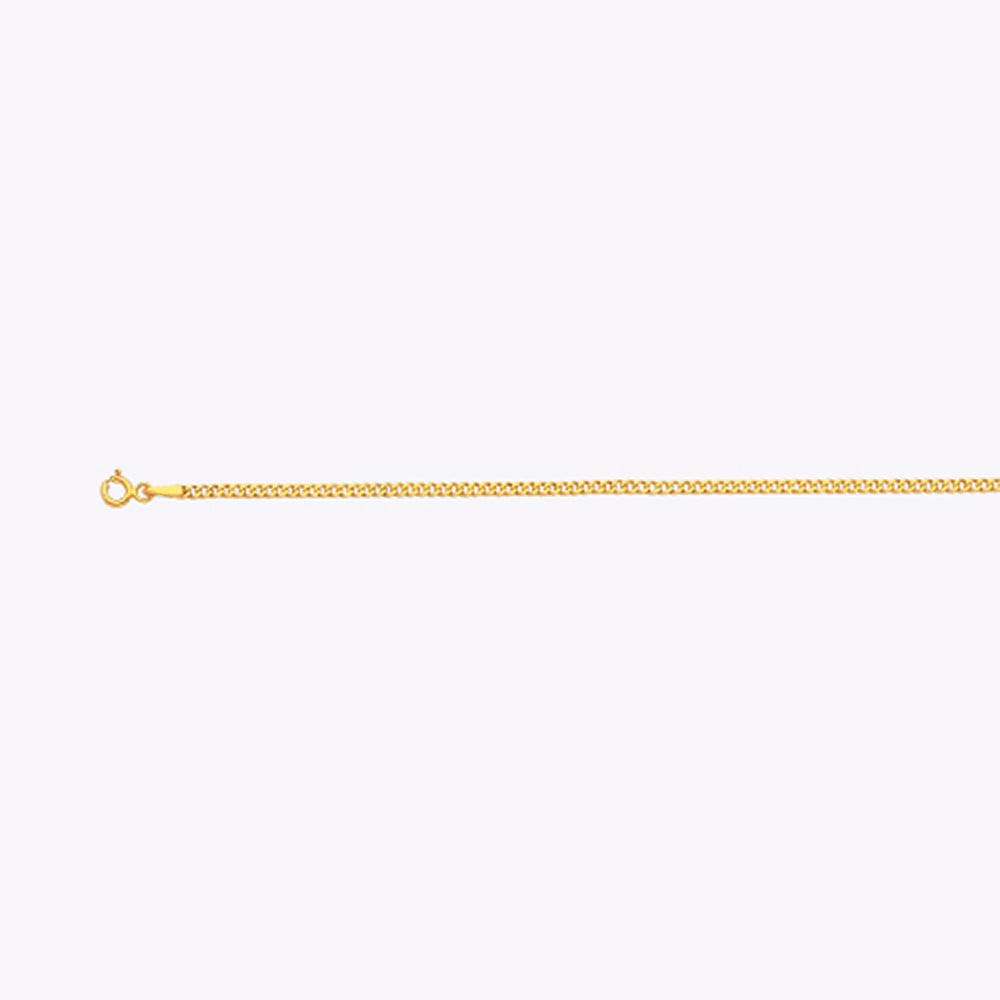 10K 2MM Yellow Gold Hollow Curb 16" Chain Necklace (AVAILABLE in Lengths 7" - 30") — 10K Yellow