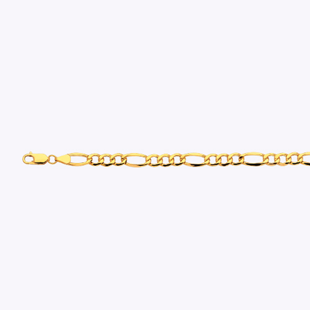 10K 6.5MM Yellow Gold Hollow Figaro 16" Chain Necklace (AVAILABLE in Lengths 7" - 30") — 10K Yellow