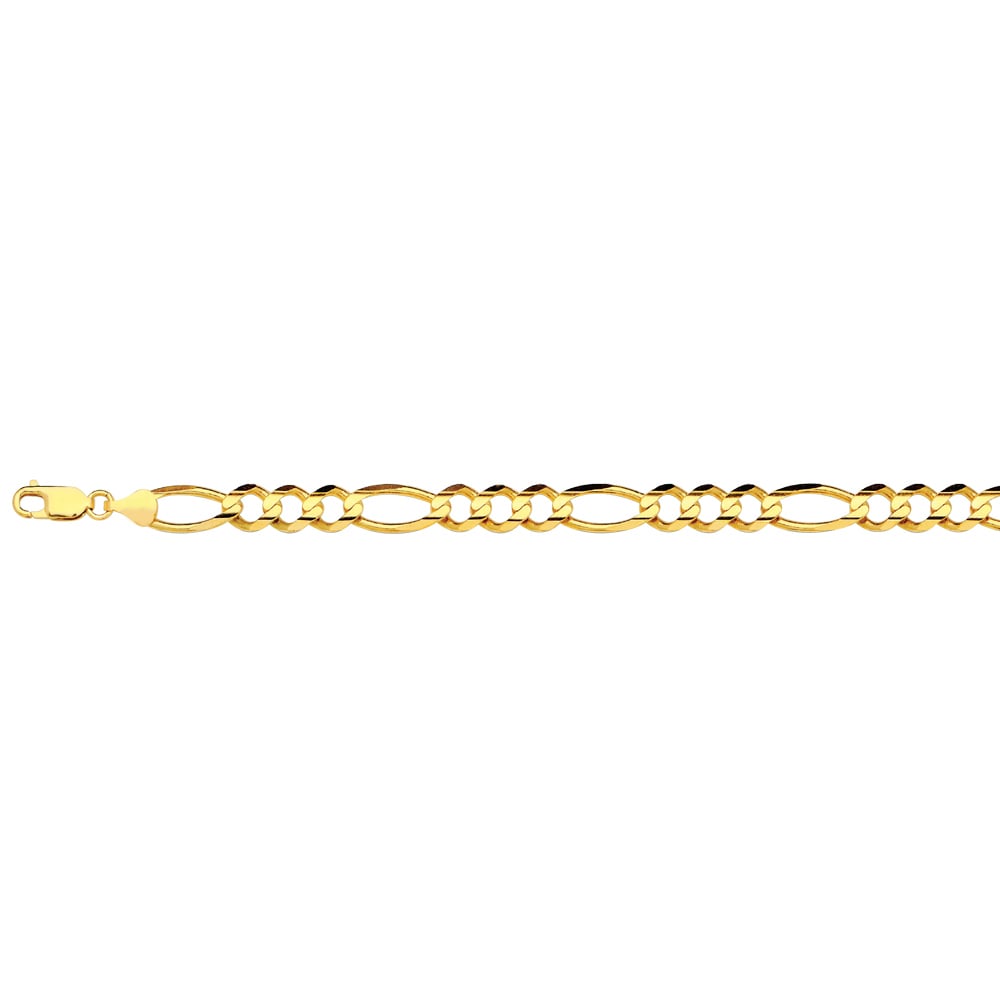 10K 8.5MM Yellow Gold Solid Figaro 16" Chain Necklace (AVAILABLE in Lengths 7" - 30") — 10K Yellow