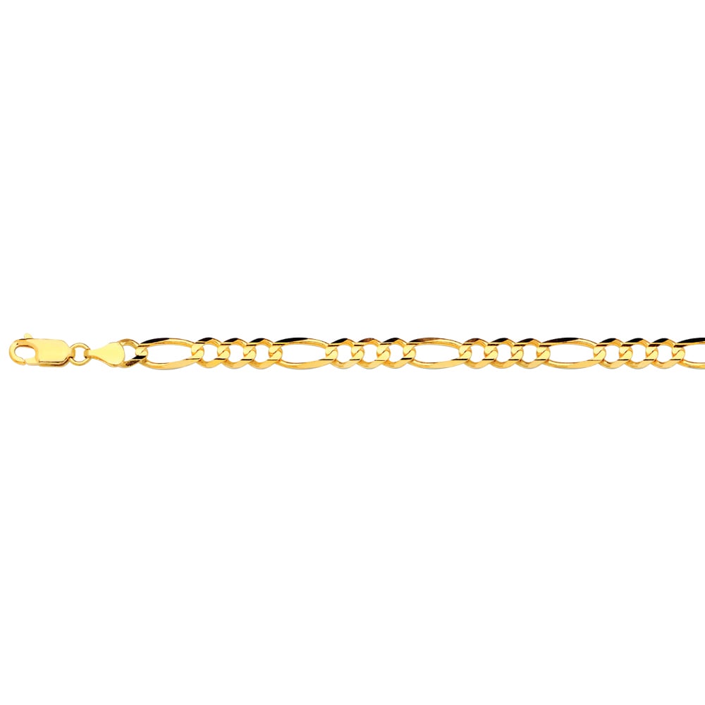 10K 5.5MM Yellow Gold Solid Figaro 16" Chain Necklace (AVAILABLE in Lengths 7" - 30")