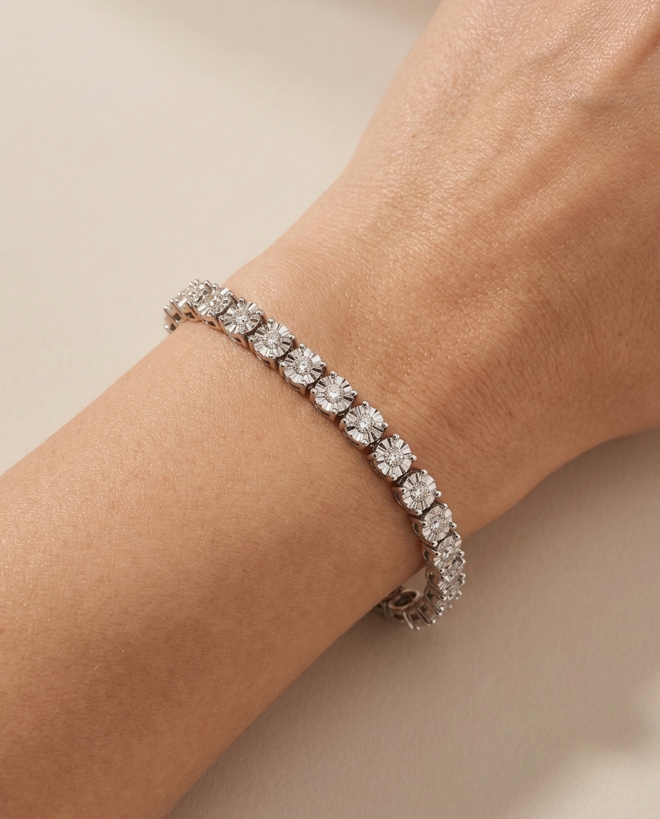 Diamond Tennis Bracelet on model