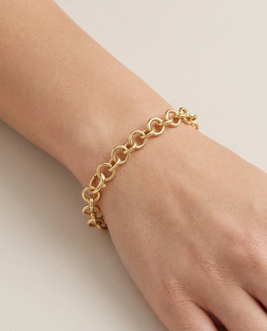 14KT Yellow Gold Bracelet on model