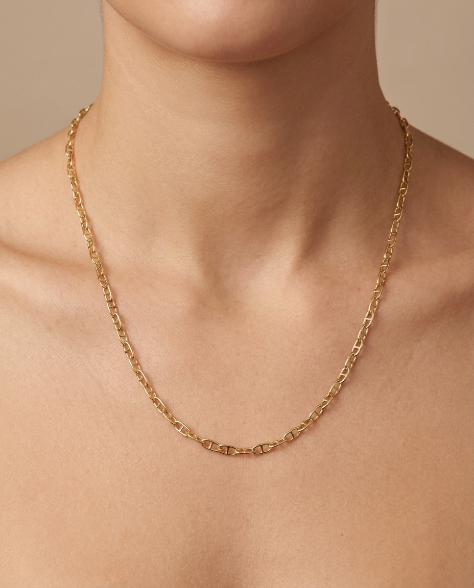 14KT Gold Necklace on model