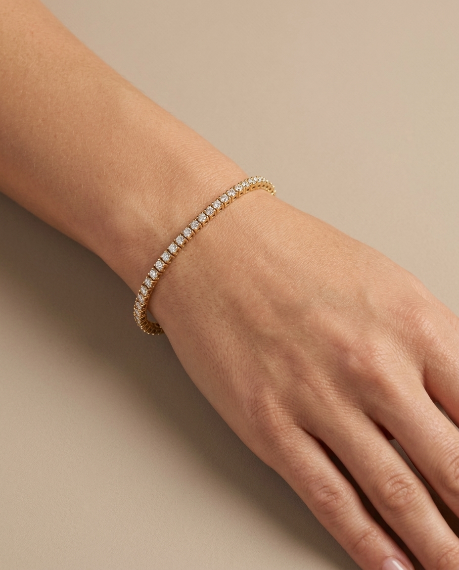 Diamond Tennis Bracelet on model