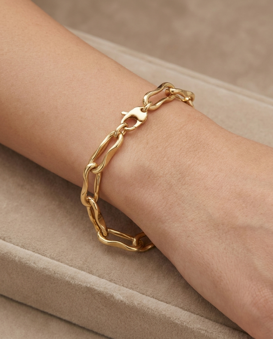 14KT Yellow Gold Bracelet on model