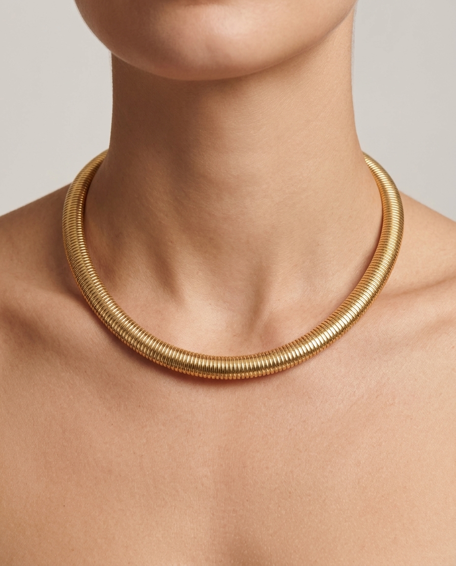 14KT Yellow Gold Necklace on model