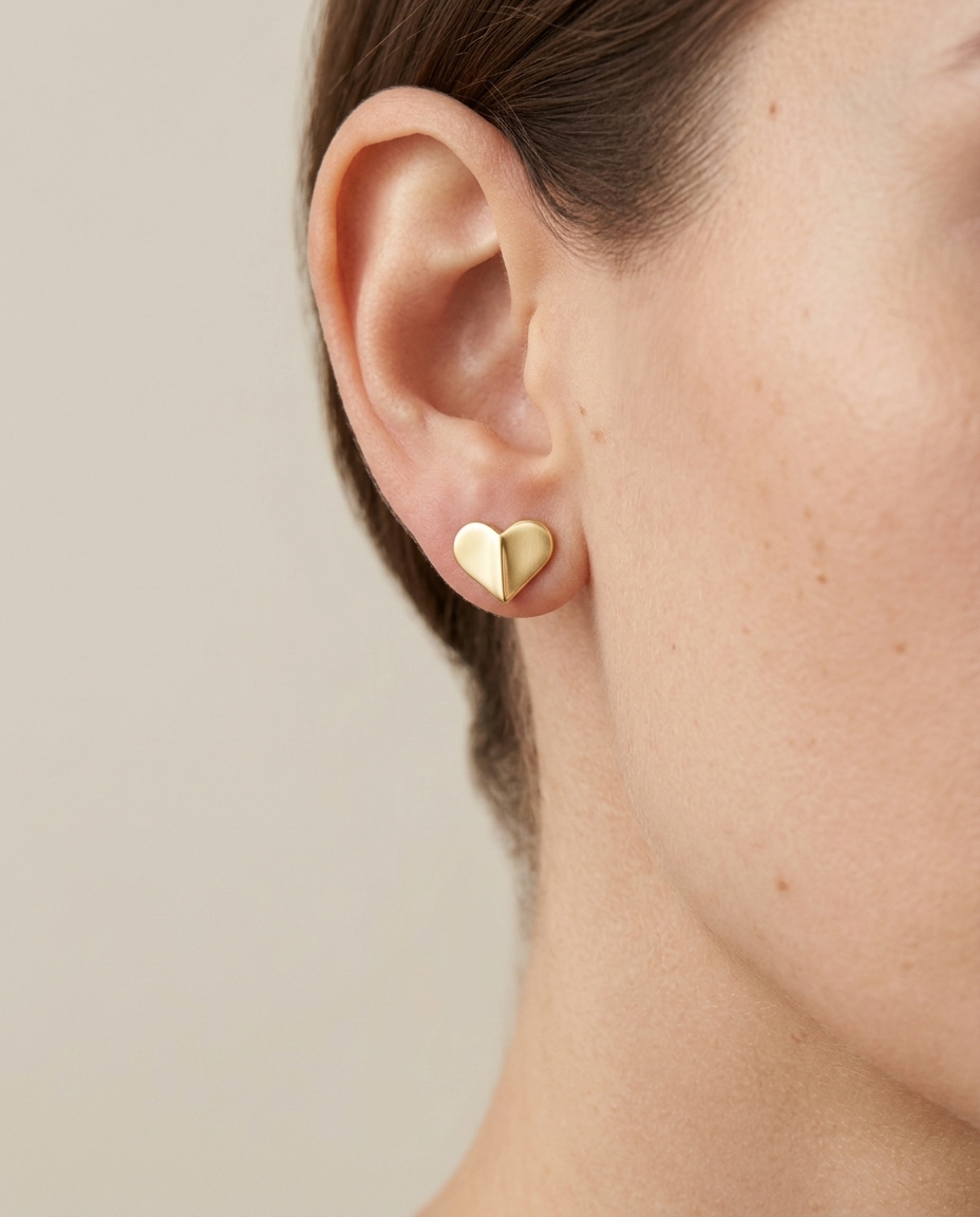 14KT Yellow Gold Earring on model
