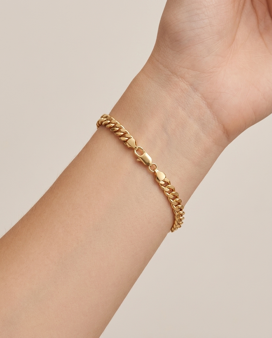 14KT Yellow Gold Braclet on model