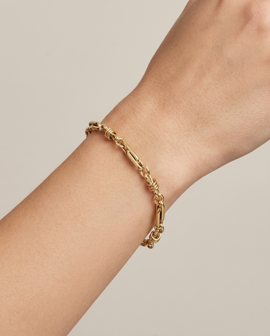 14KT Yellow Gold Bracelet on model