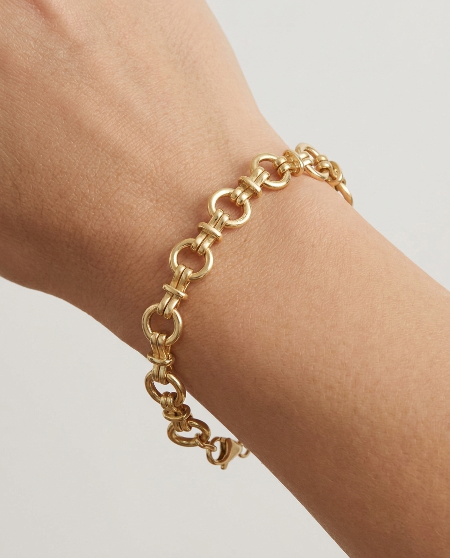 14KT Yellow Gold Bracelet on model