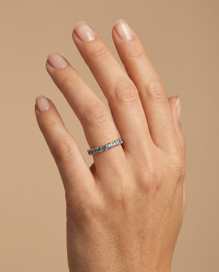 14KT Yellow Gold Topaz Ring on model