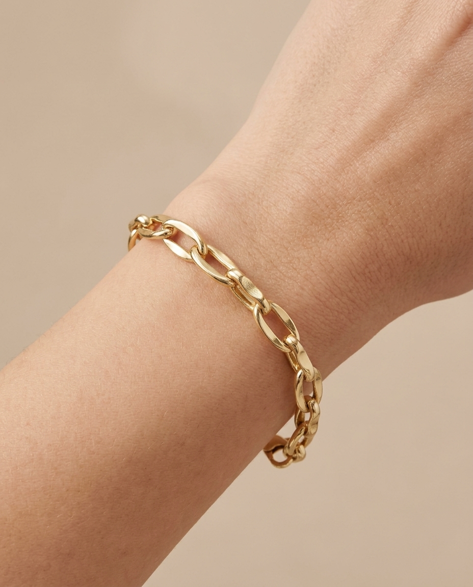 14KT Yellow Gold Bracelet on model