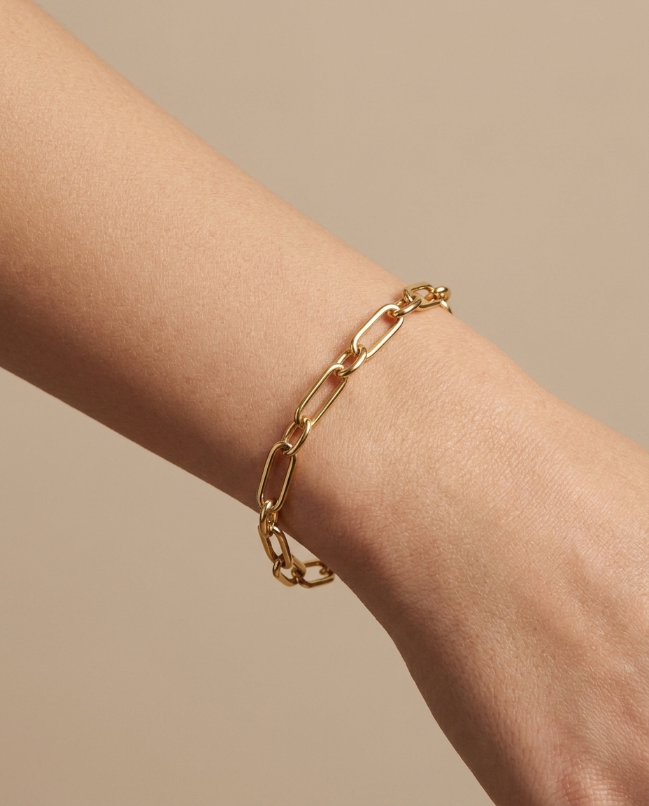 14KT Yellow Gold Bracelet 7.5" on model
