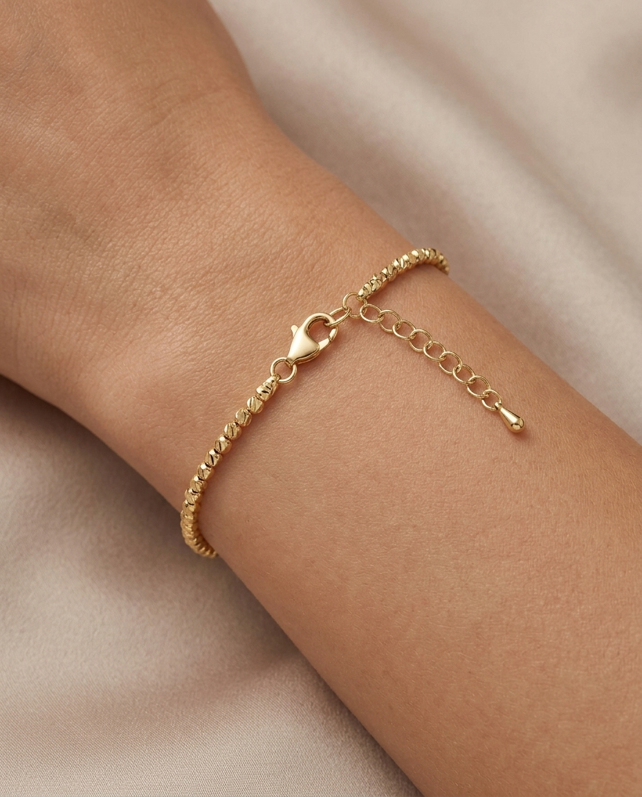 14KT Gold Bracelet on model