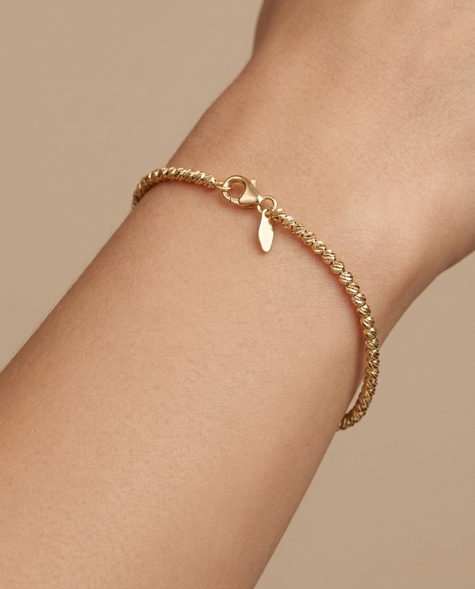 14KT Gold Bracelet on model
