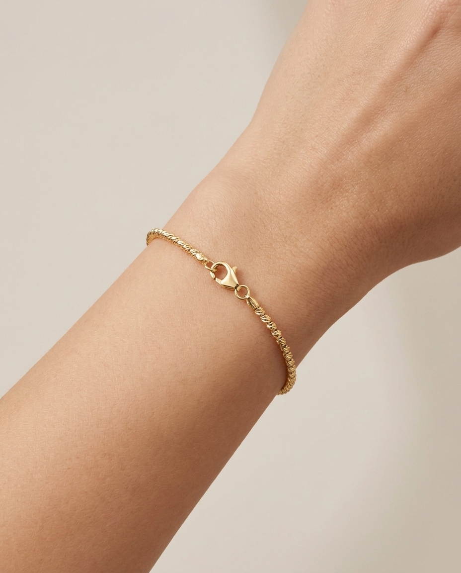 14KT Gold Bracelet on model