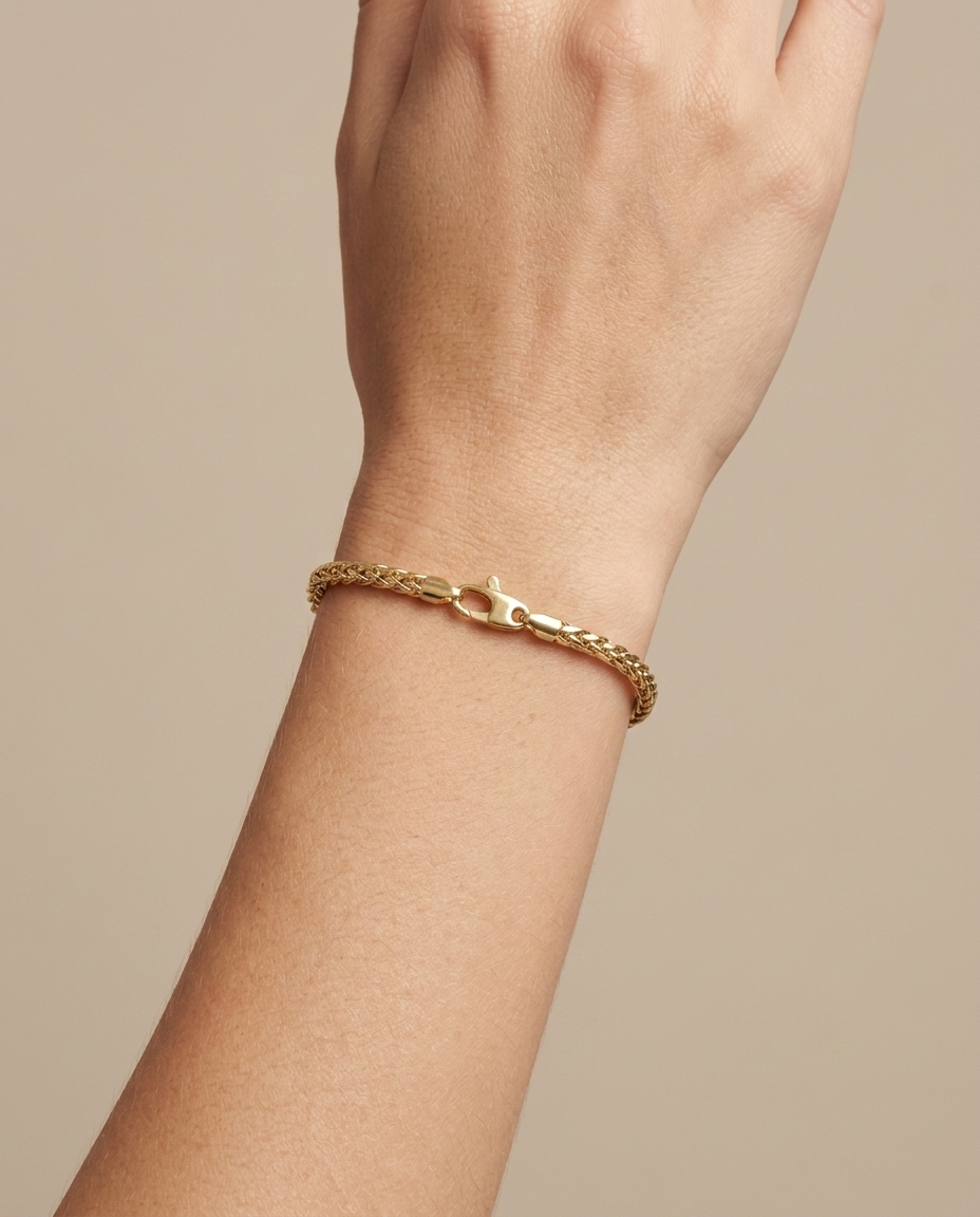 14KT Yellow Gold Bracelet 8" on model