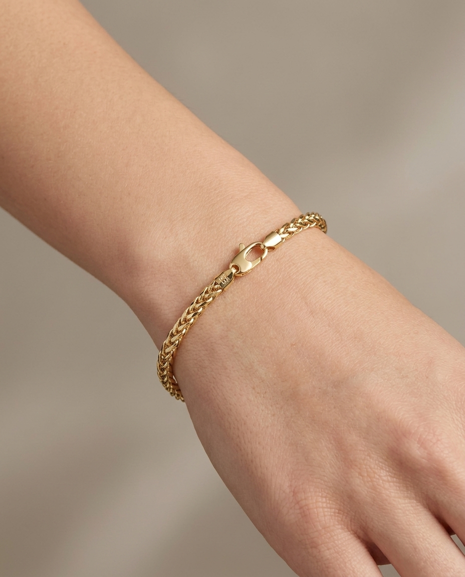 14KT Gold Bracelet on model