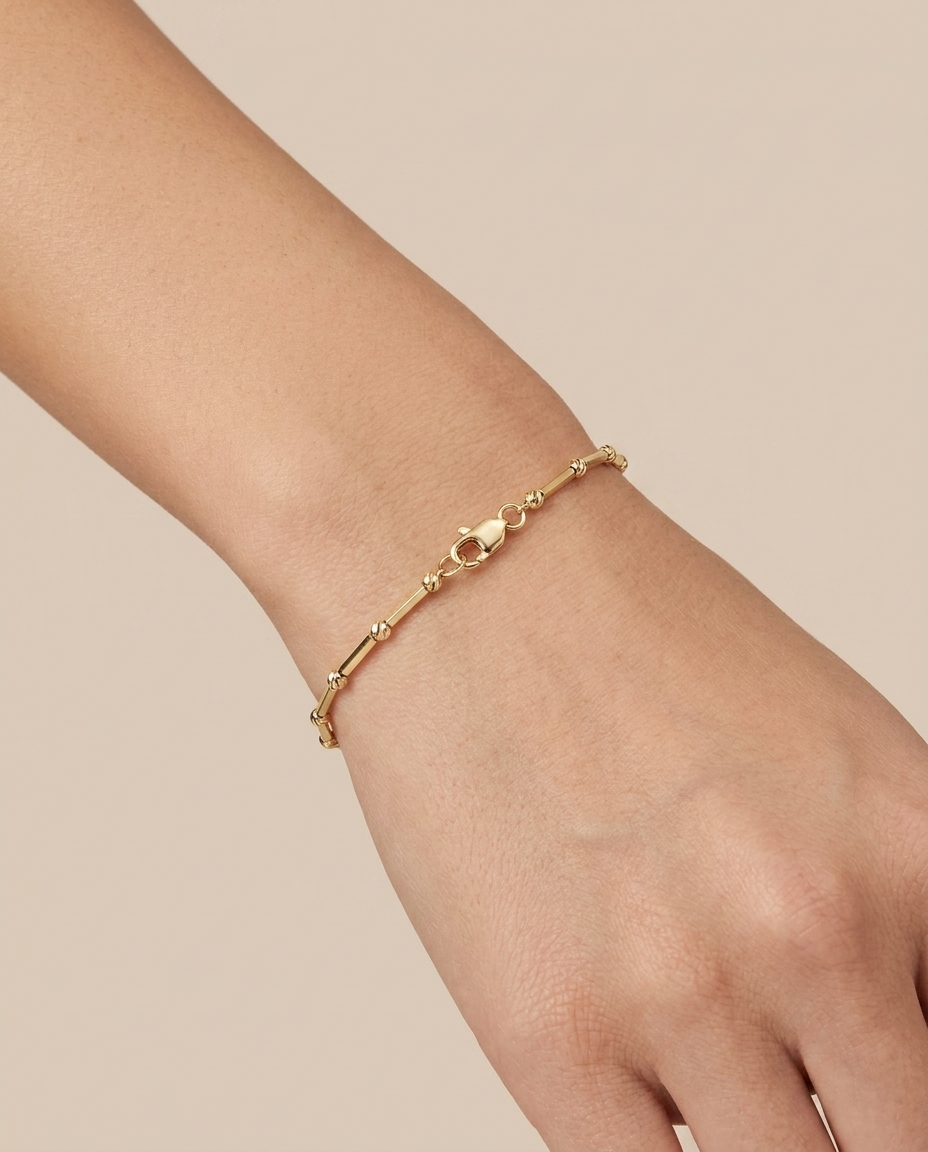 14KT Yellow Gold Bracelet on model