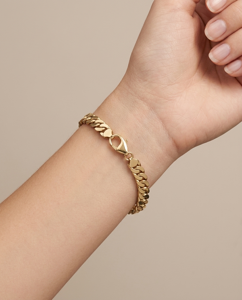 14KT Yellow Gold 7" Bracelet on model
