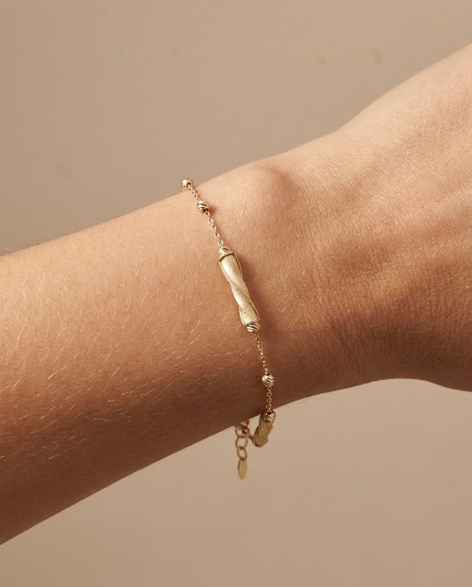 14KT Yellow Gold Bracelet on model