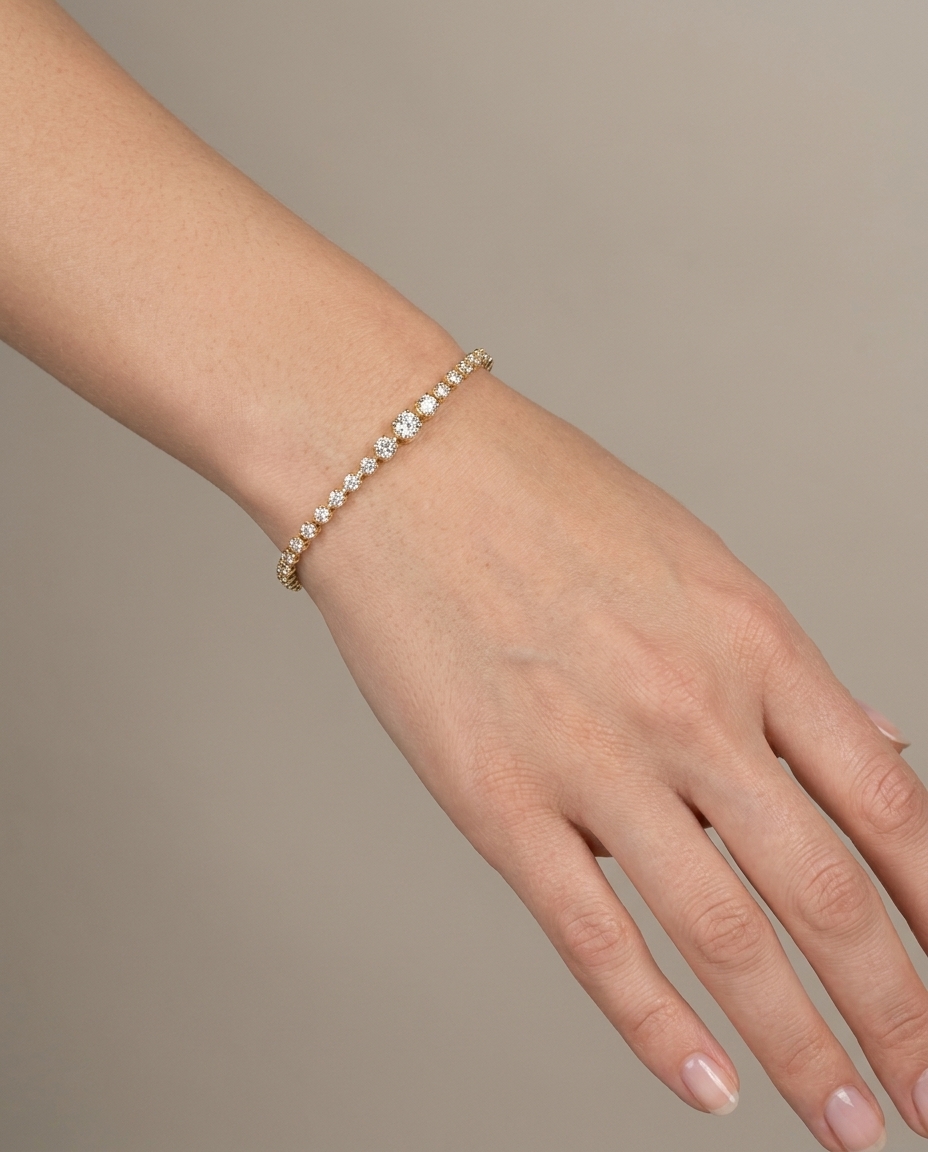 Diamond Tennis Bracelet on model