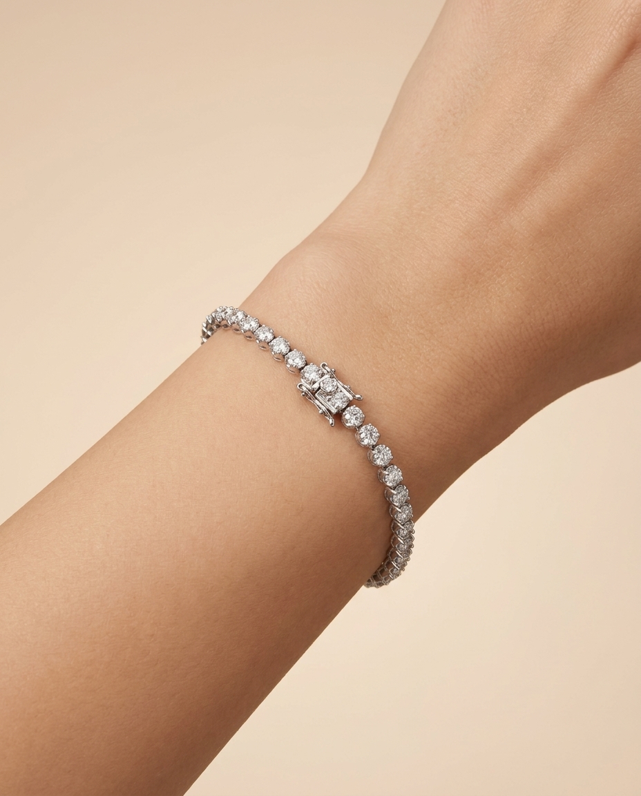 Diamond Tennis Bracelet on model