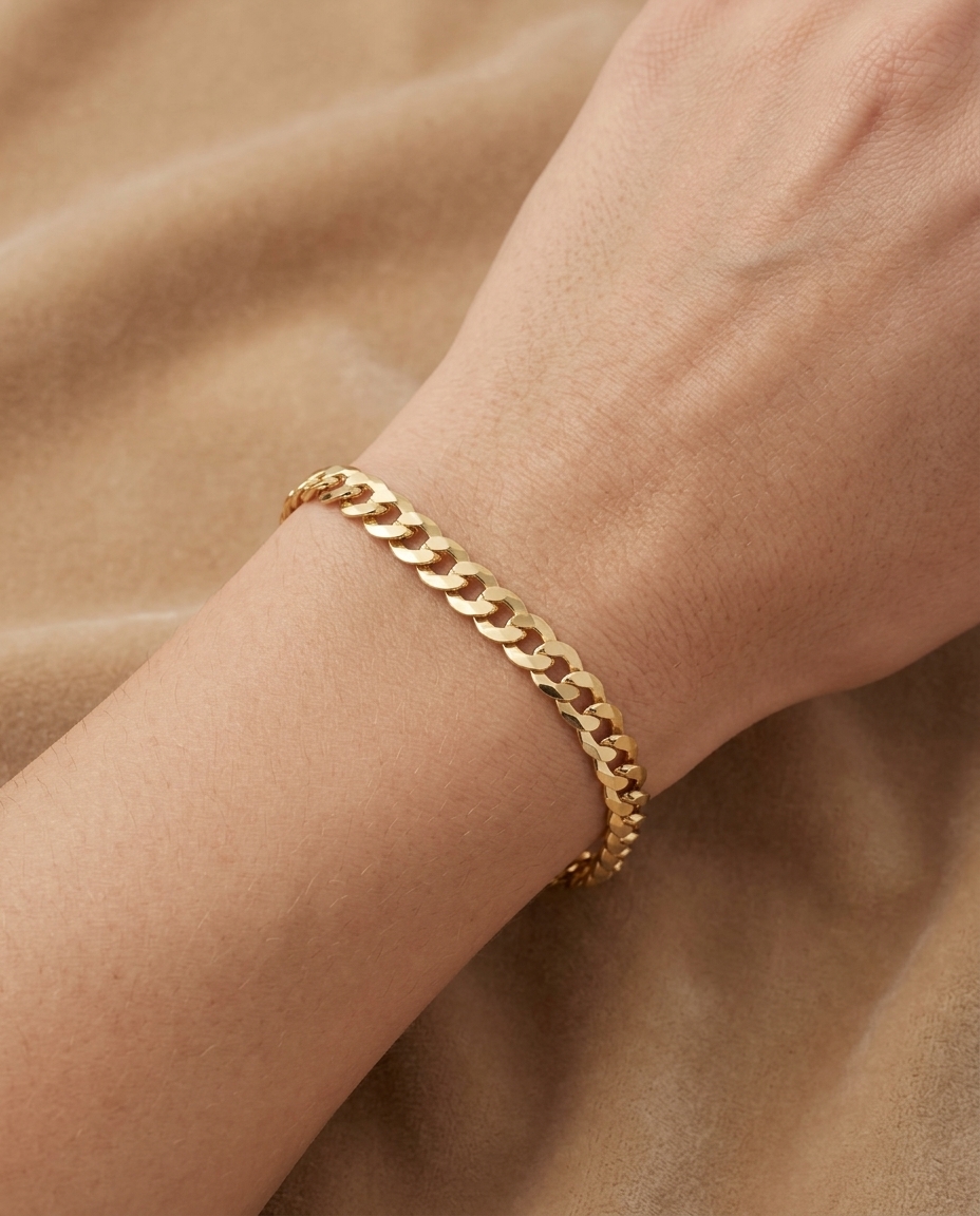 14KT Yellow Gold Bracelet on model