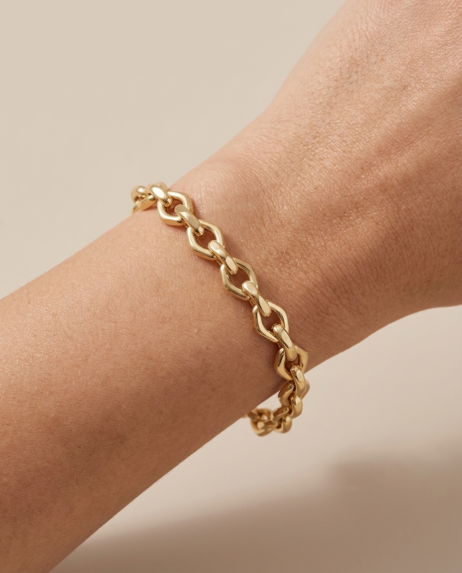 14KT Gold Bracelet on model