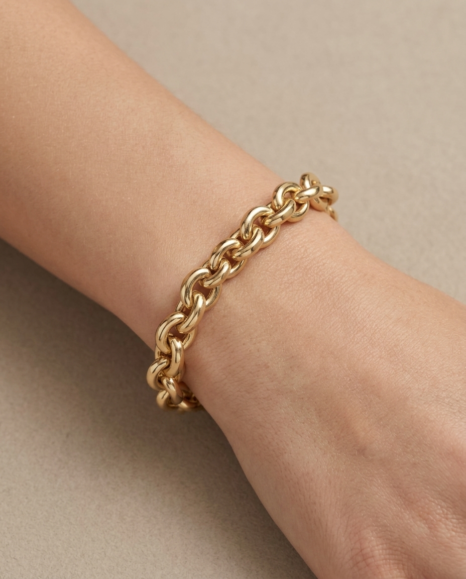 14KT Yellow Gold Bracelet on model