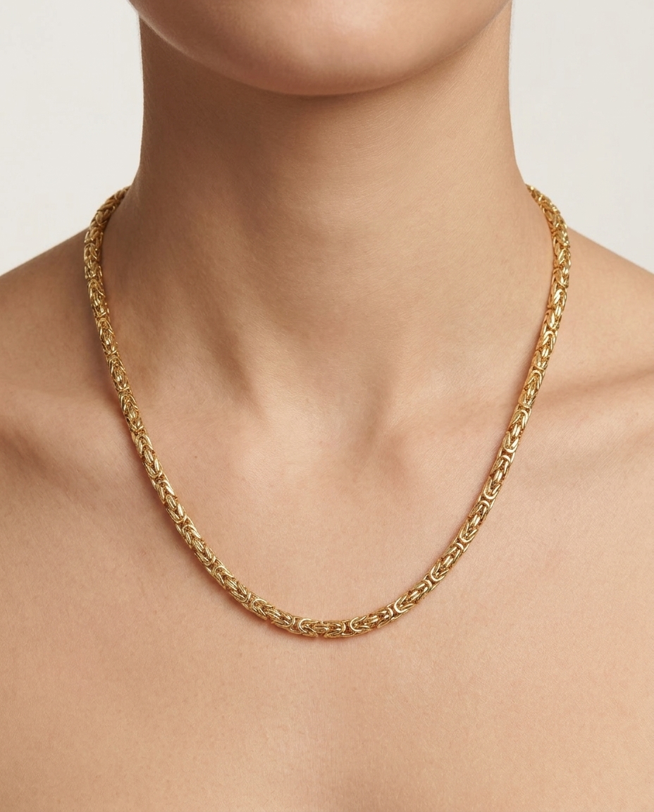 14KT Gold Necklace on model