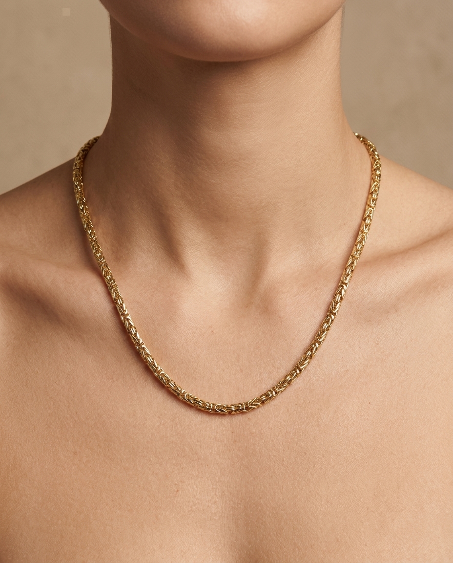 14KT Gold Necklace on model