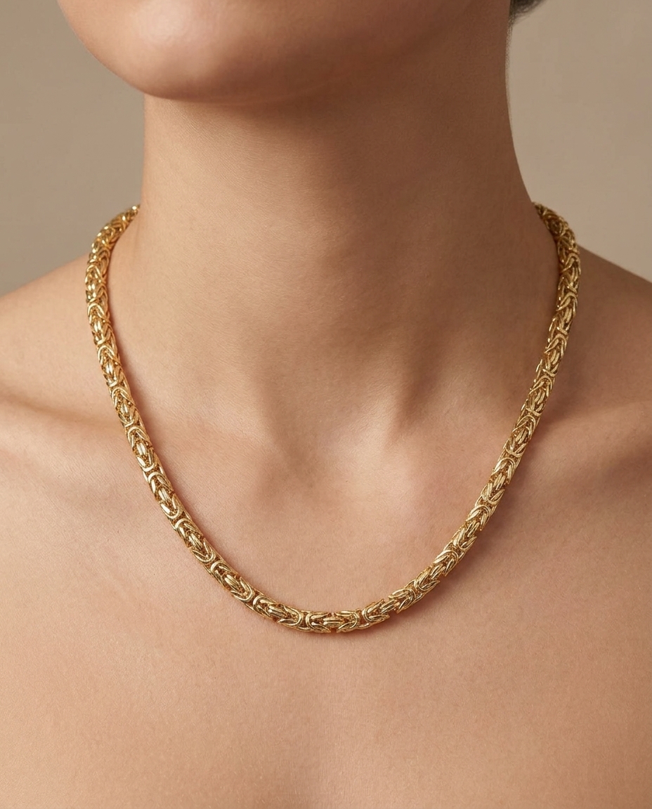 14KT Gold Necklace on model