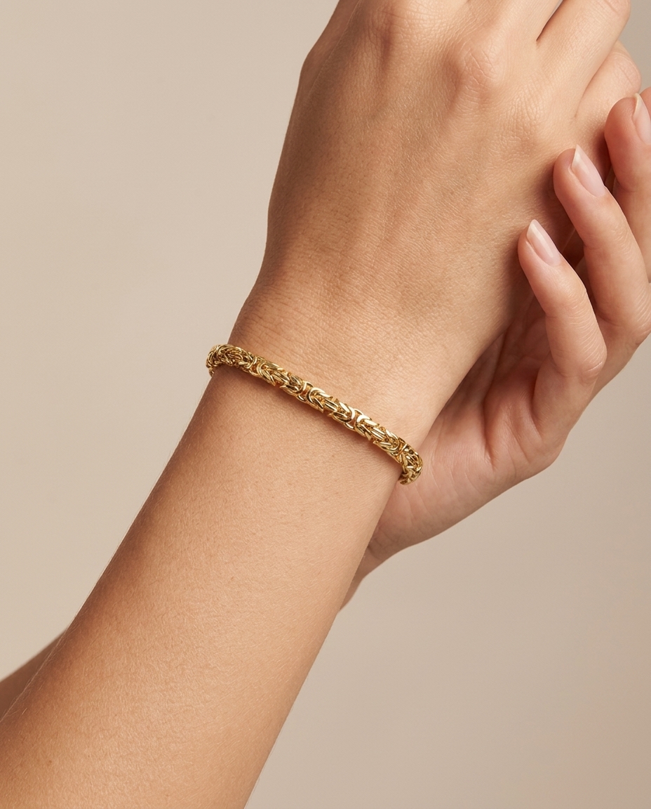 14KT Gold Bracelet on model