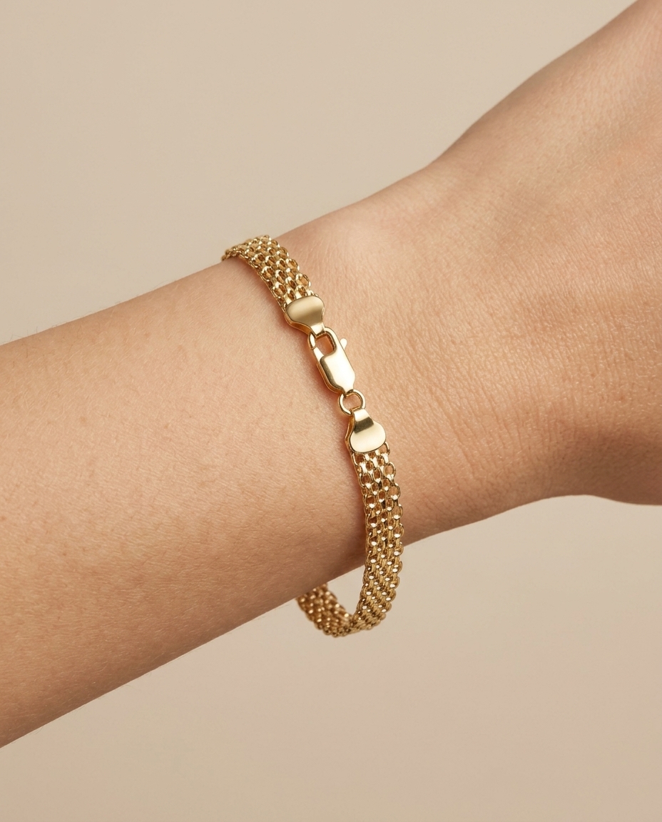 14KT Gold Bracelet on model