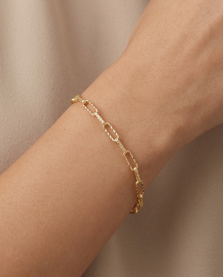 14KT Yellow Gold Bracelet on model