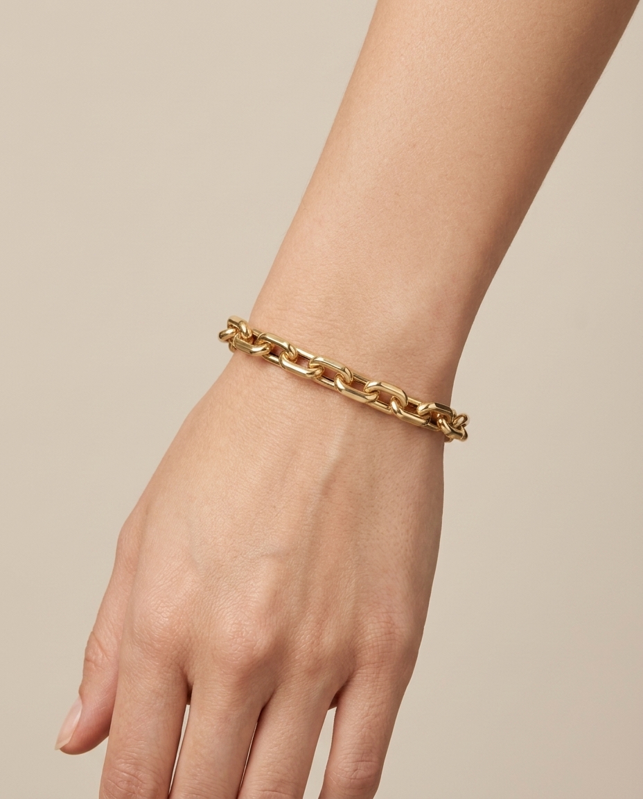 14KT Yellow Gold Bracelet 7.5" on model