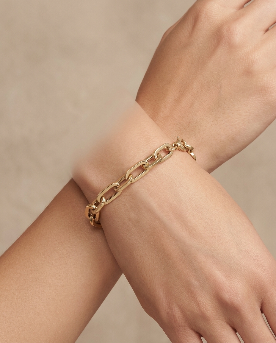 14KT Yellow Gold Bracelet on model
