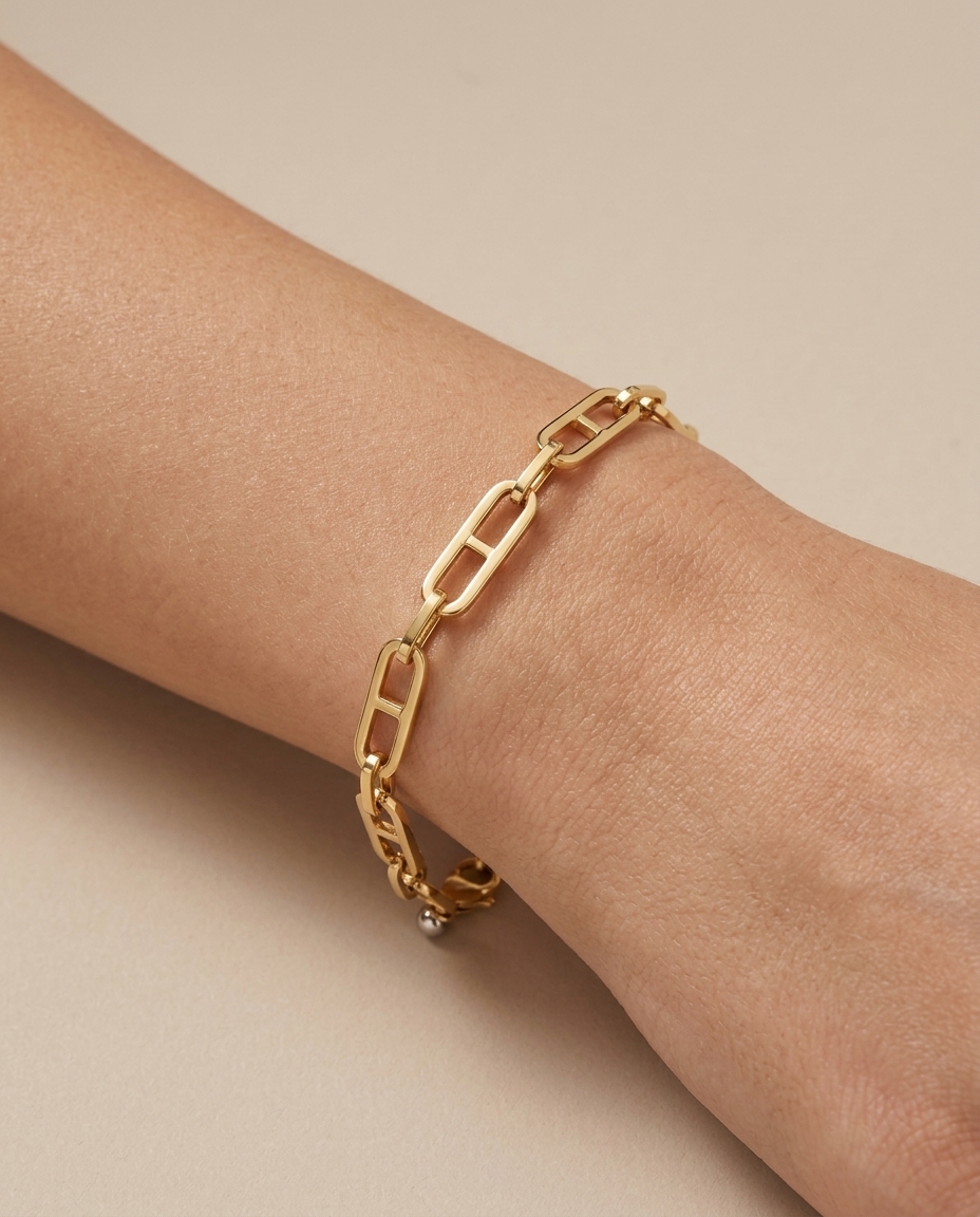 14KT Gold Bracelet on model