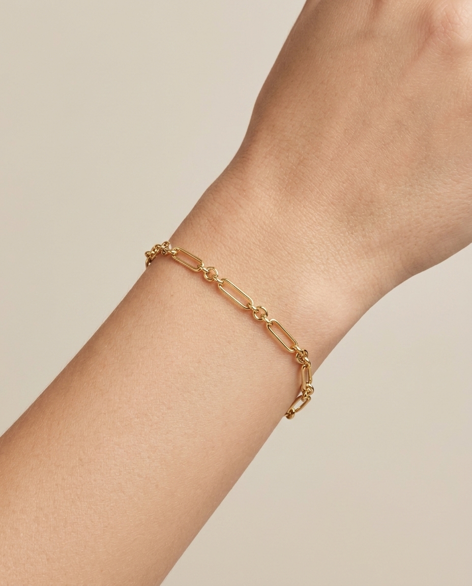 14KT Yellow Gold Bracelet on model