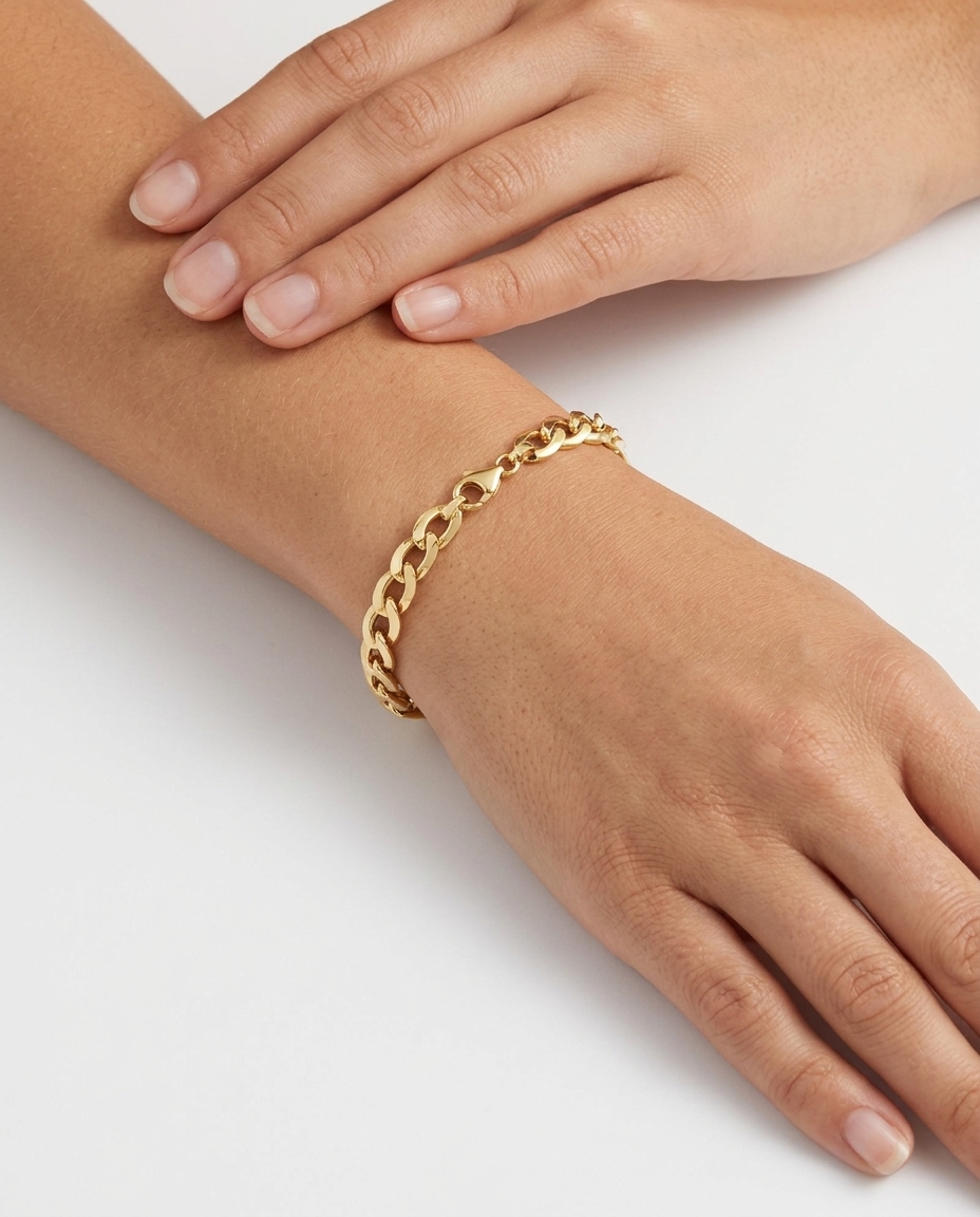 14KT Yellow Gold Bracelet on model