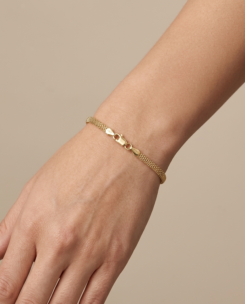 14KT Gold Bracelet on model