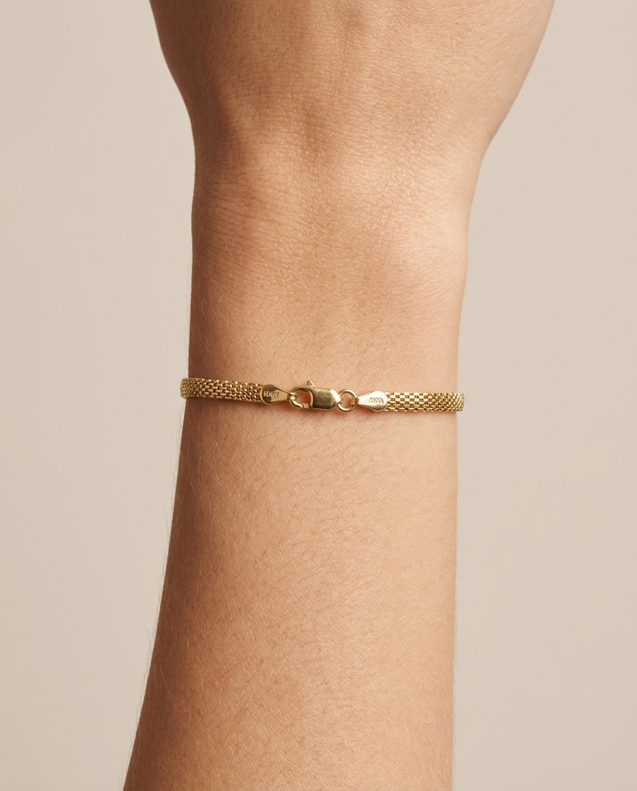 14KT Gold Bracelet on model