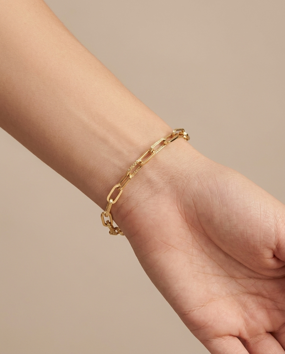 14KT Yellow Gold Bracelet on model