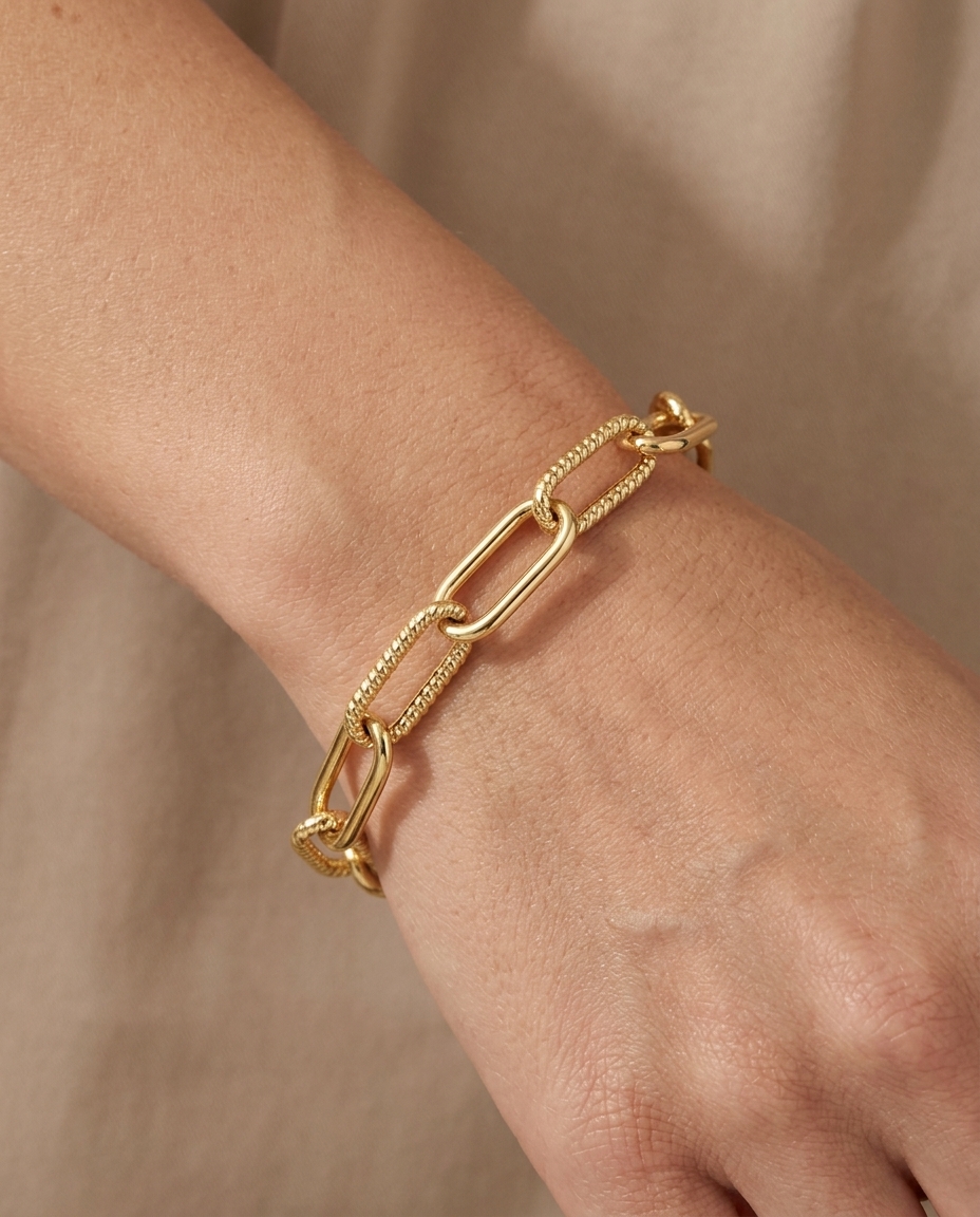 14KT Yellow Gold Bracelet on model