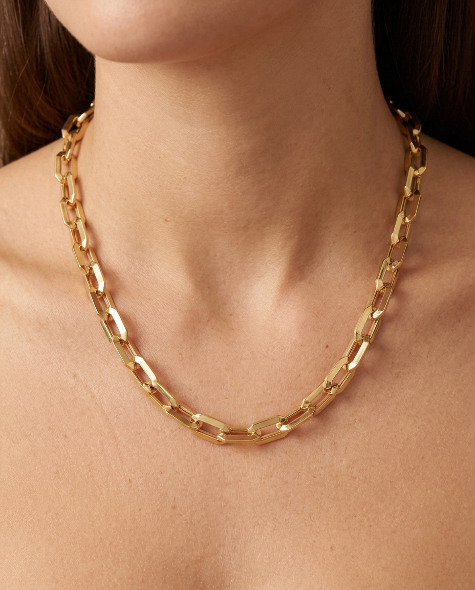 14KT Yellow Gold Neck on model