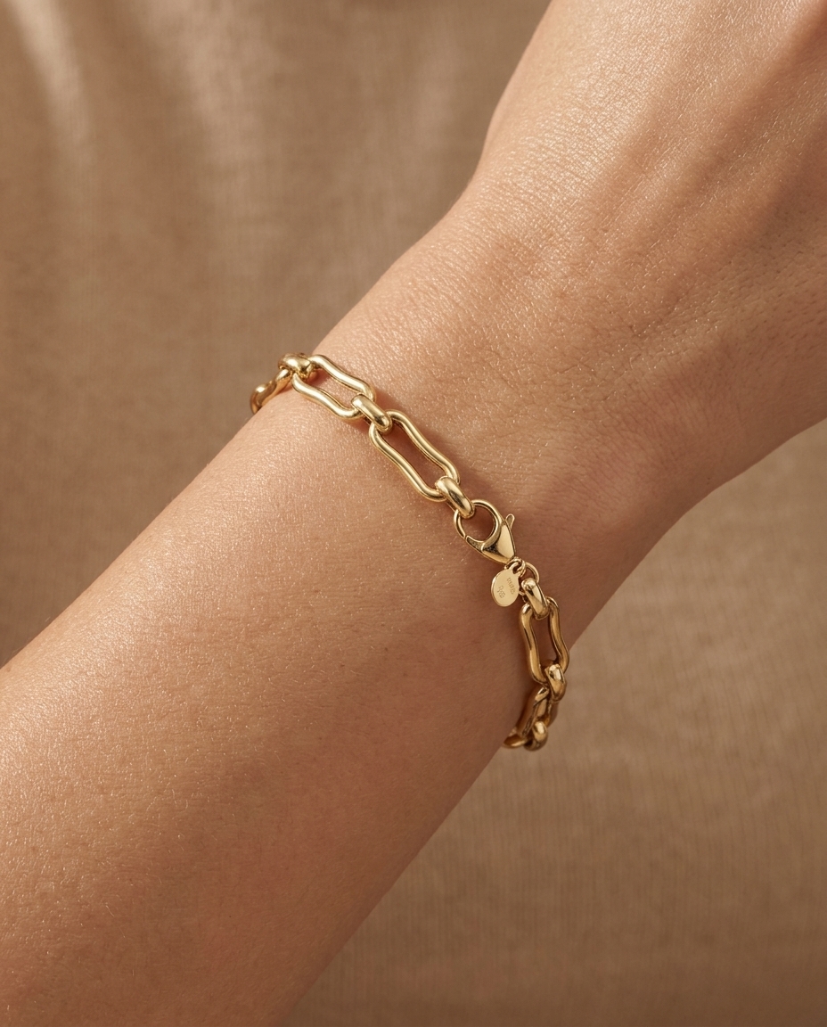 14KT Yellow Gold Bracelet on model