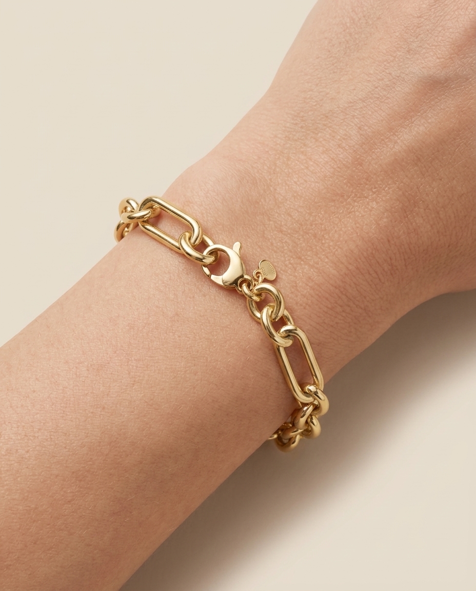 14KT Yellow Gold Bracelet on model